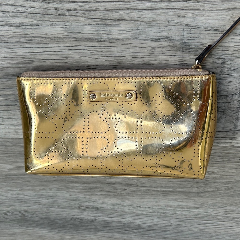 Kate Spade‎ Metro Spade Little Shiloh Gold Cosmetic Bag